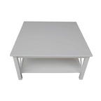 Solid Wood Square Coffee Table with X-Shaped Supports