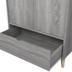 Distressed Grey Mid-Century 1-Drawer Wardrobe Armoire