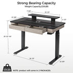 Ergonomic Home Office Electric Height Adjustable Standing Desk with 2 Drawers & Monitor Stand