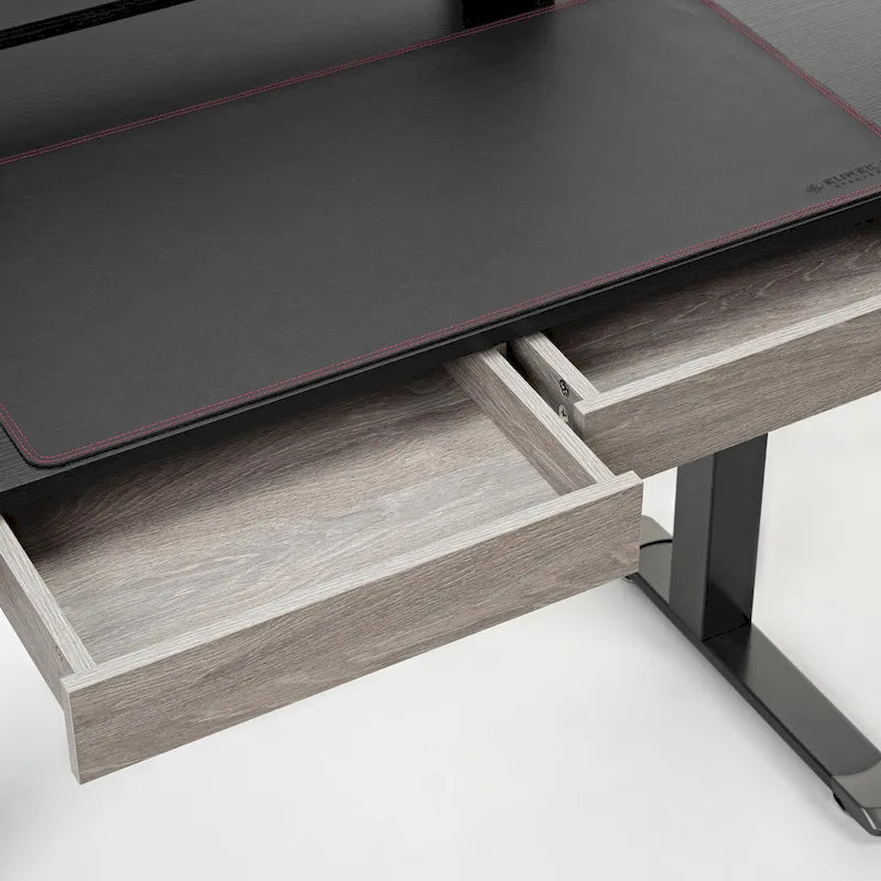 Ergonomic Home Office Electric Height Adjustable Standing Desk with 2 Drawers & Monitor Stand