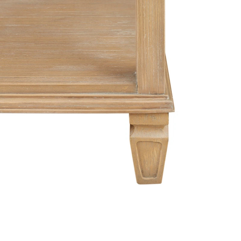 Light Natural Nightstand with Drawer and Shelf