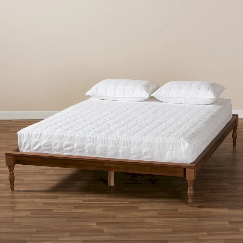 French-inspired Vintage Wood Bed Frame