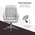 Blue Velvet Mid-Back Office Chair with Arms, Swivel & Adjustable Height