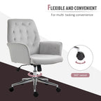 Blue Velvet Mid-Back Office Chair with Arms, Swivel & Adjustable Height