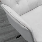 Blue Velvet Mid-Back Office Chair with Arms, Swivel & Adjustable Height