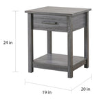 Wooden Nightstand with Drawer and Shelf