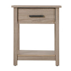 Wooden Nightstand with Drawer and Shelf