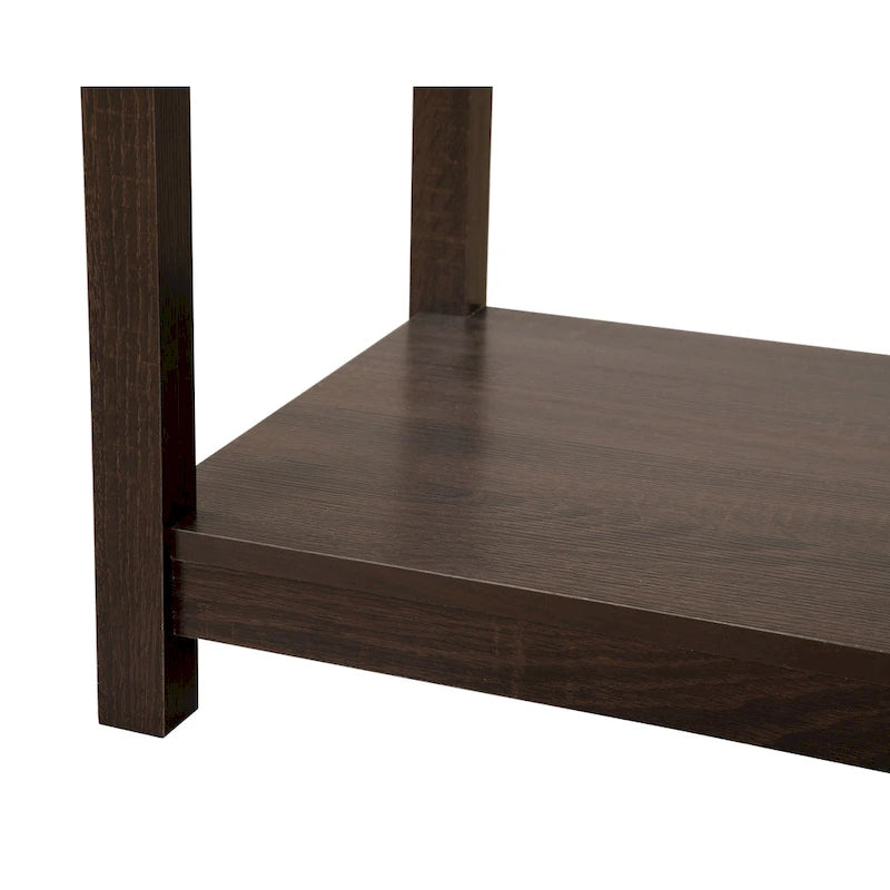Wooden Nightstand with Drawer and Shelf