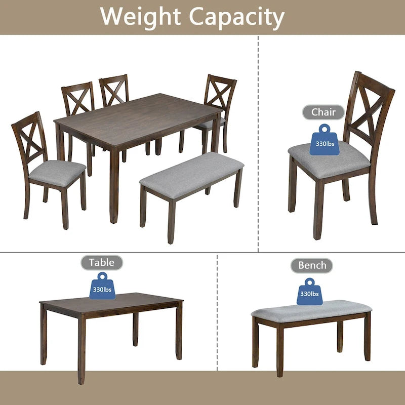 6 Piece Kitchen Dining Set