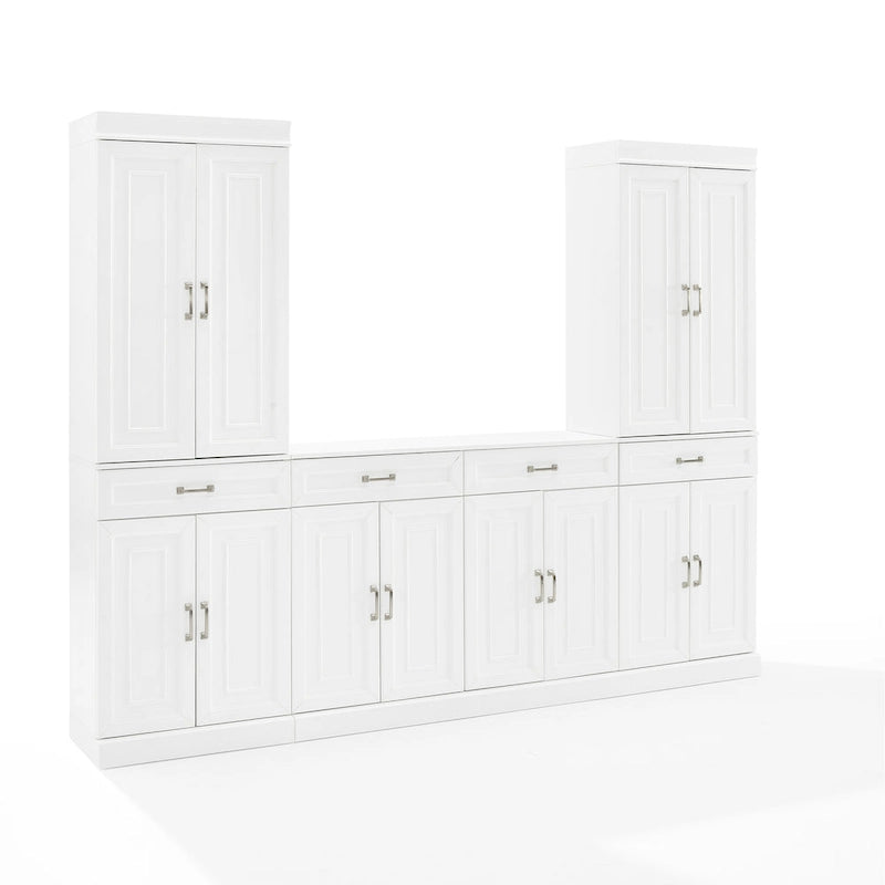 White Storage Cabinet with Drawers for Kitchen Dining