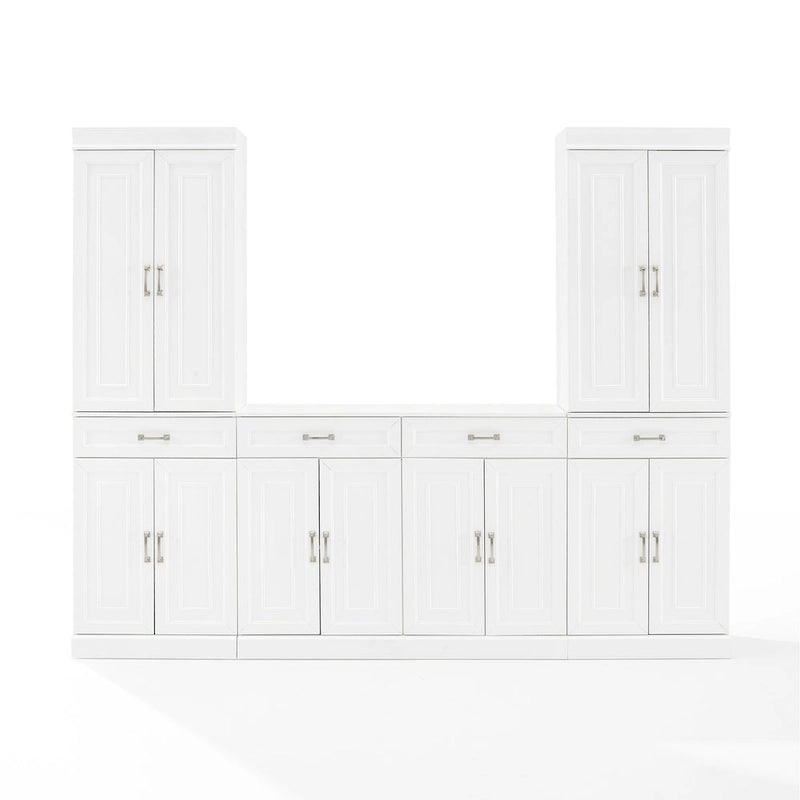 White Storage Cabinet with Drawers for Kitchen Dining