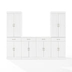 White Storage Cabinet with Drawers for Kitchen Dining