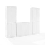 White Storage Cabinet with Drawers for Kitchen Dining