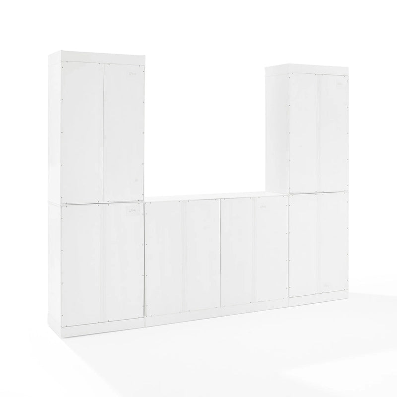 White Storage Cabinet with Drawers for Kitchen Dining