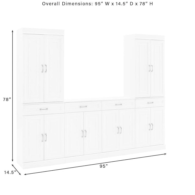 White Storage Cabinet with Drawers for Kitchen Dining