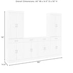 White Storage Cabinet with Drawers for Kitchen Dining