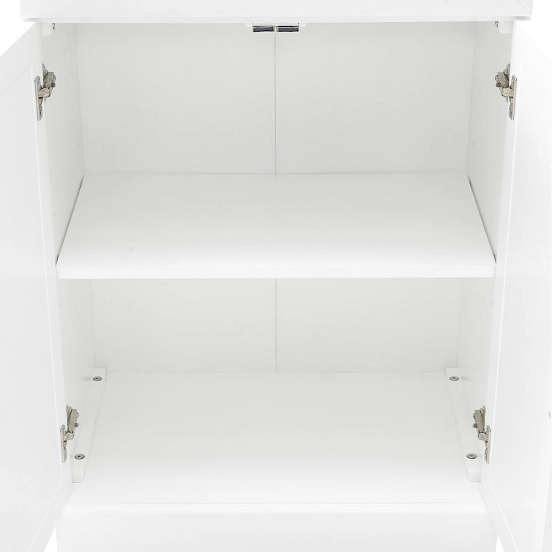 White Storage Cabinet with Drawers for Kitchen Dining