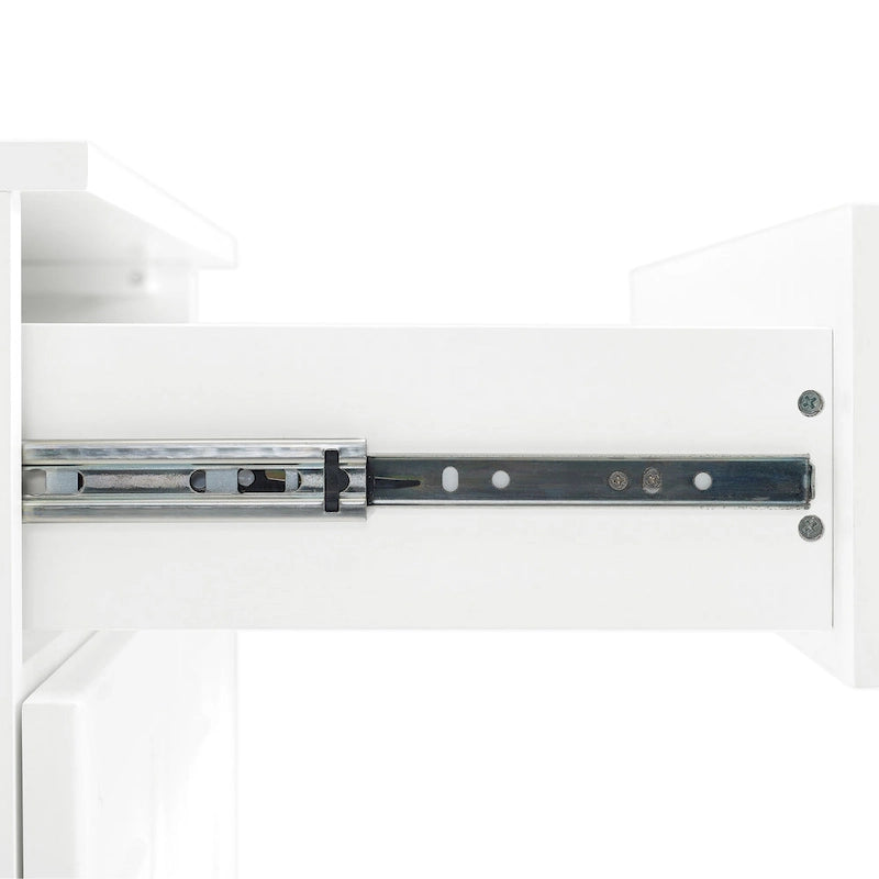 White Storage Cabinet with Drawers for Kitchen Dining