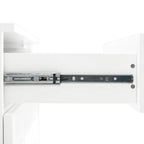 White Storage Cabinet with Drawers for Kitchen Dining