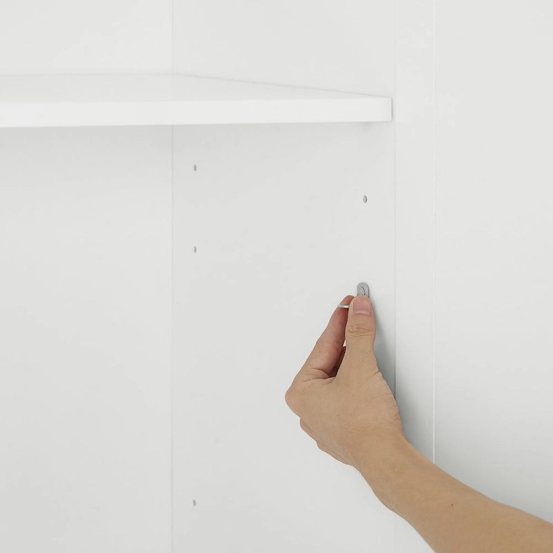 White Storage Cabinet with Drawers for Kitchen Dining