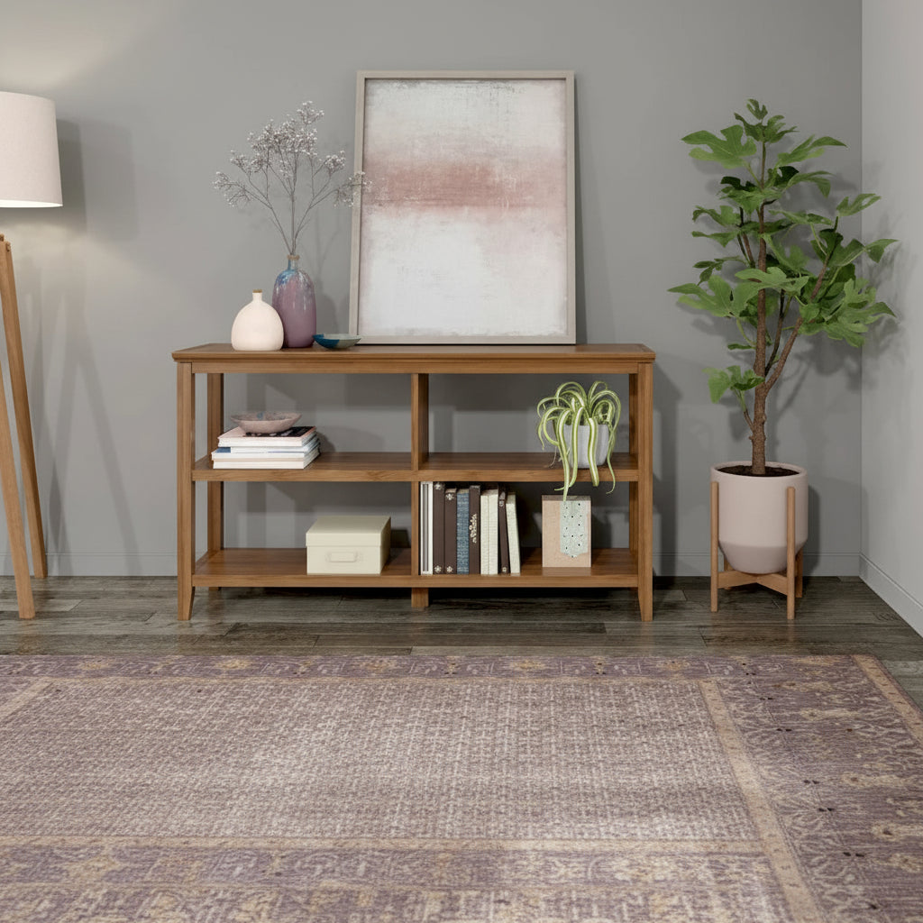 Edenton Wide Low 54 W Bookcase with 2 Shelves, Walnut