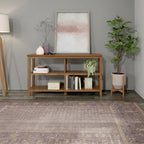 Edenton Wide Low 54 W Bookcase with 2 Shelves, Walnut