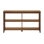 Walnut 2-Shelf Bookcase - 54" Wide Low Profile