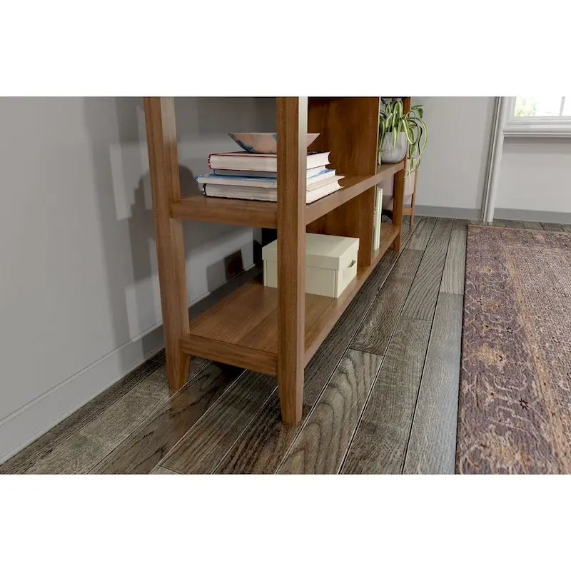 Walnut 2-Shelf Bookcase - 54" Wide Low Profile