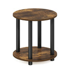 2-Tier Round End Table, Marble White