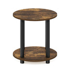 2-Tier Round End Table, Marble White