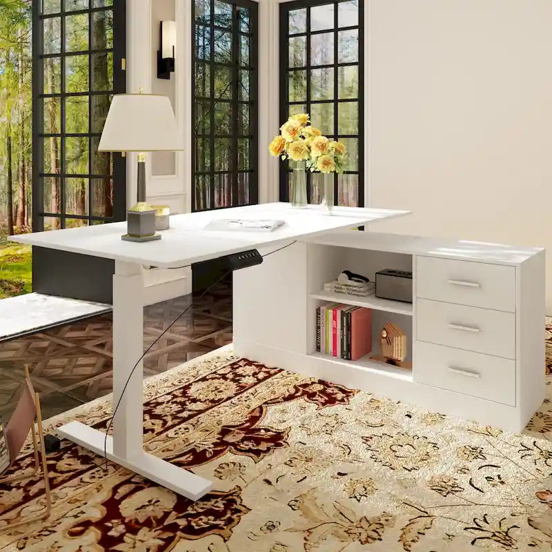 Super-Sized Standing Desk with Electric Lift - 63 x31.5 PC Desktop