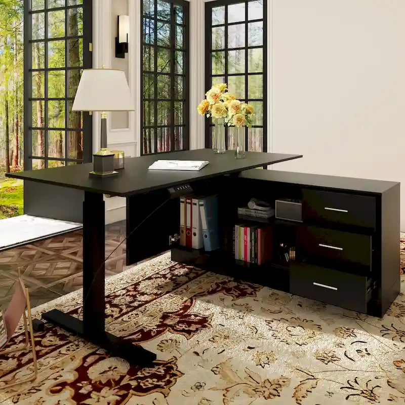 Super-Sized Standing Desk with Electric Lift - 63 x31.5 PC Desktop