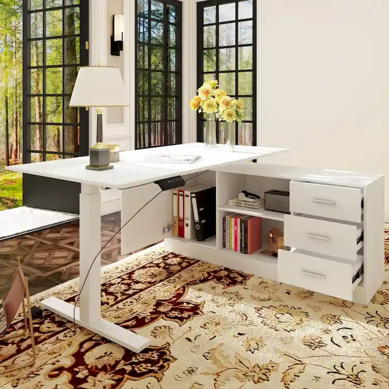 Super-Sized Standing Desk with Electric Lift - 63 x31.5 PC Desktop