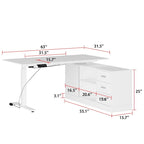 Super-Sized Standing Desk with Electric Lift - 63 x31.5 PC Desktop