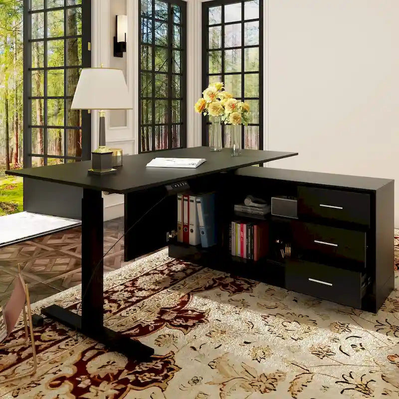 Super-Sized Standing Desk with Electric Lift - 63 x31.5 PC Desktop