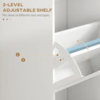 Black Shoe Cabinet with 3 Flip Drawers - 15 Pair Capacity