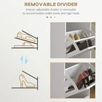 Black Shoe Cabinet with 3 Flip Drawers - 15 Pair Capacity