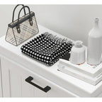 Black Shoe Cabinet with 3 Flip Drawers - 15 Pair Capacity