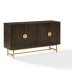 Dark Brown Sideboard with Gold Legs - 2 Cabinet Storage