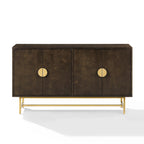 Dark Brown Sideboard with Gold Legs - 2 Cabinet Storage
