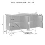 Dark Brown Sideboard with Gold Legs - 2 Cabinet Storage