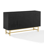 Dark Brown Sideboard with Gold Legs - 2 Cabinet Storage