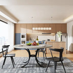 Round Dining Table for 4-6 People, 47  Farmouse Kitchen Table for Dining Room, Living Room, Rustic