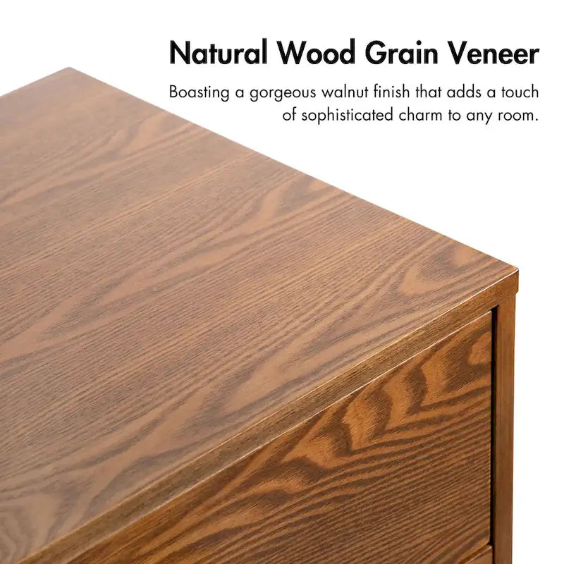 Walnut Mid-Century 6-Drawer Dresser