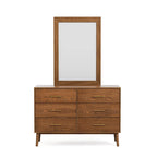 Walnut Mid-Century 6-Drawer Dresser