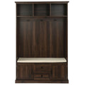 3-in-1 Design Hall Tree with 3 Hooks and Storage Bench - 47.24 W x 70.9 H x 15.74 D