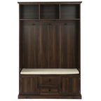 3-in-1 Design Hall Tree with 3 Hooks and Storage Bench - 47.24 W x 70.9 H x 15.74 D