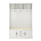 3-in-1 Design Hall Tree with 3 Hooks and Storage Bench - 47.24 W x 70.9 H x 15.74 D