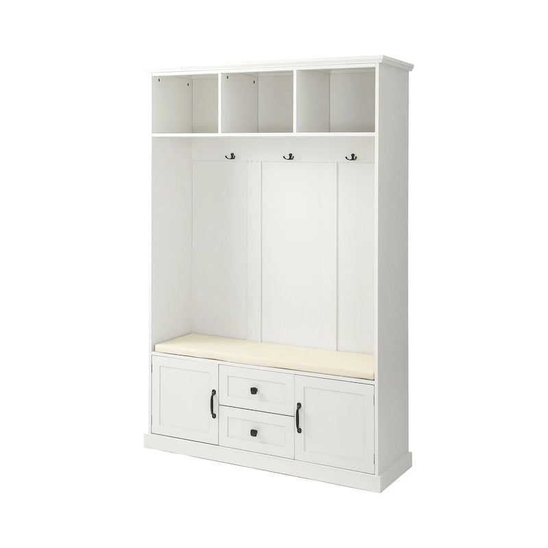 3-in-1 Design Hall Tree with 3 Hooks and Storage Bench - 47.24 W x 70.9 H x 15.74 D