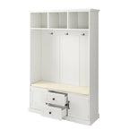 3-in-1 Design Hall Tree with 3 Hooks and Storage Bench - 47.24 W x 70.9 H x 15.74 D